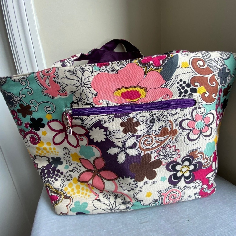Floral Tote Bag Beach Daily 8" x 10" x 12" Summer